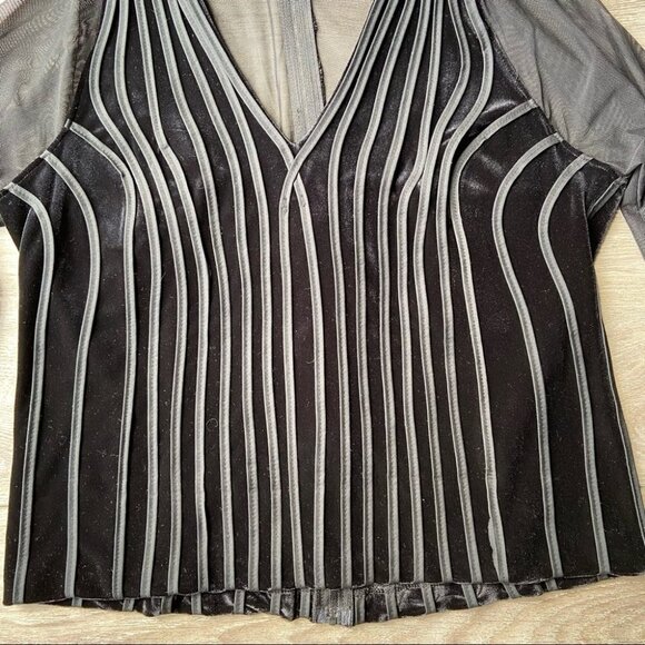 Vintage Concepts Conrad C Velvet Lace Mixed Media Top - Picture 7 of 16